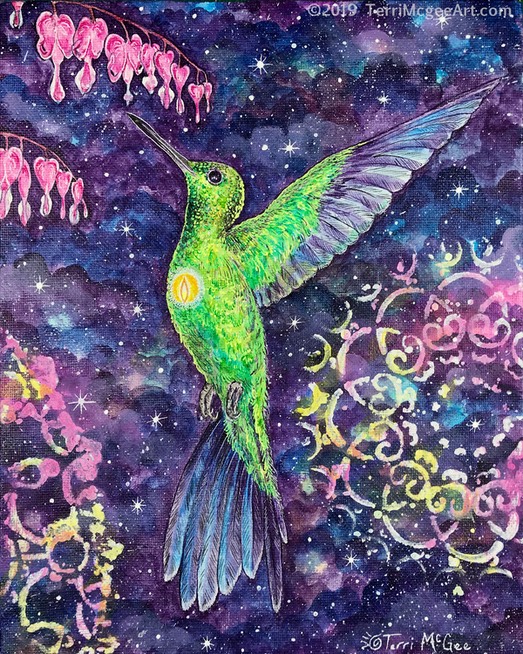 Cosmic -Hummingbird2 canvas CRWM