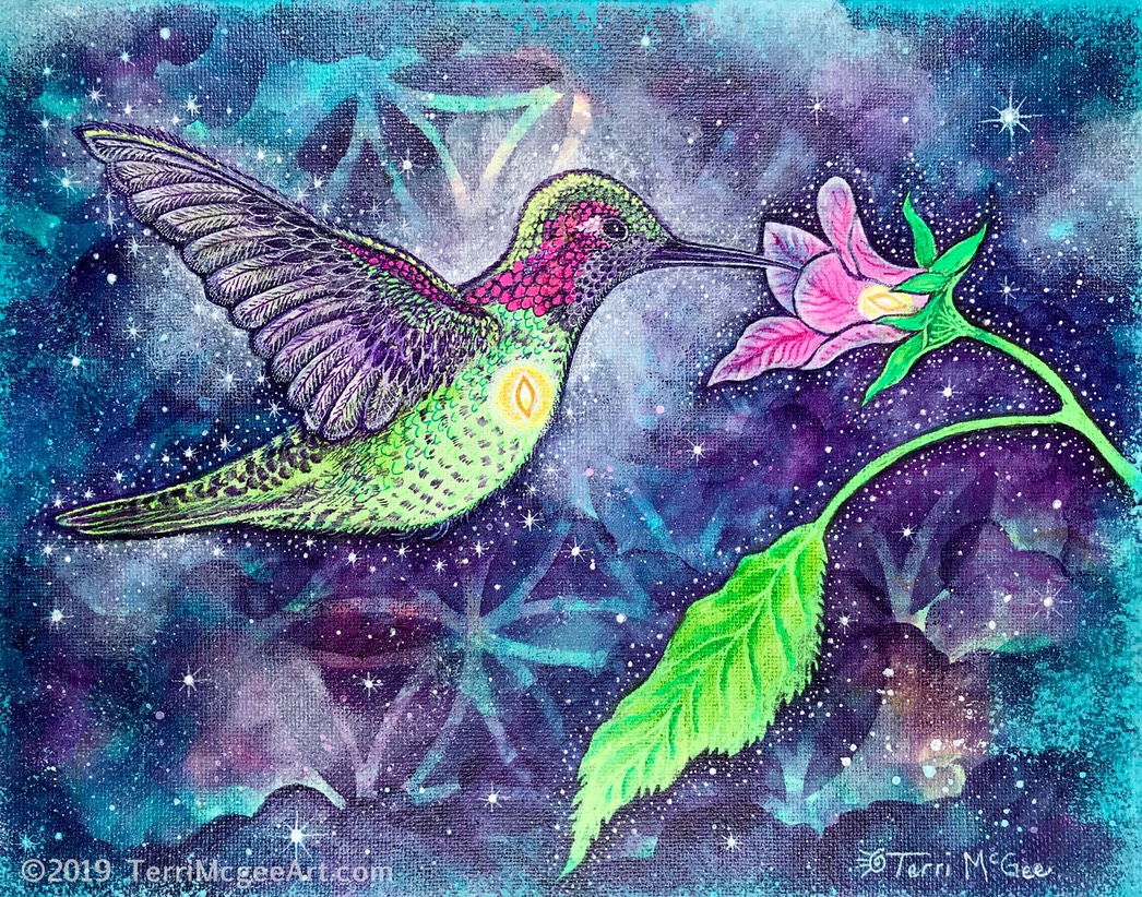 Cosmic Hummingbird4 Canvas CRWM